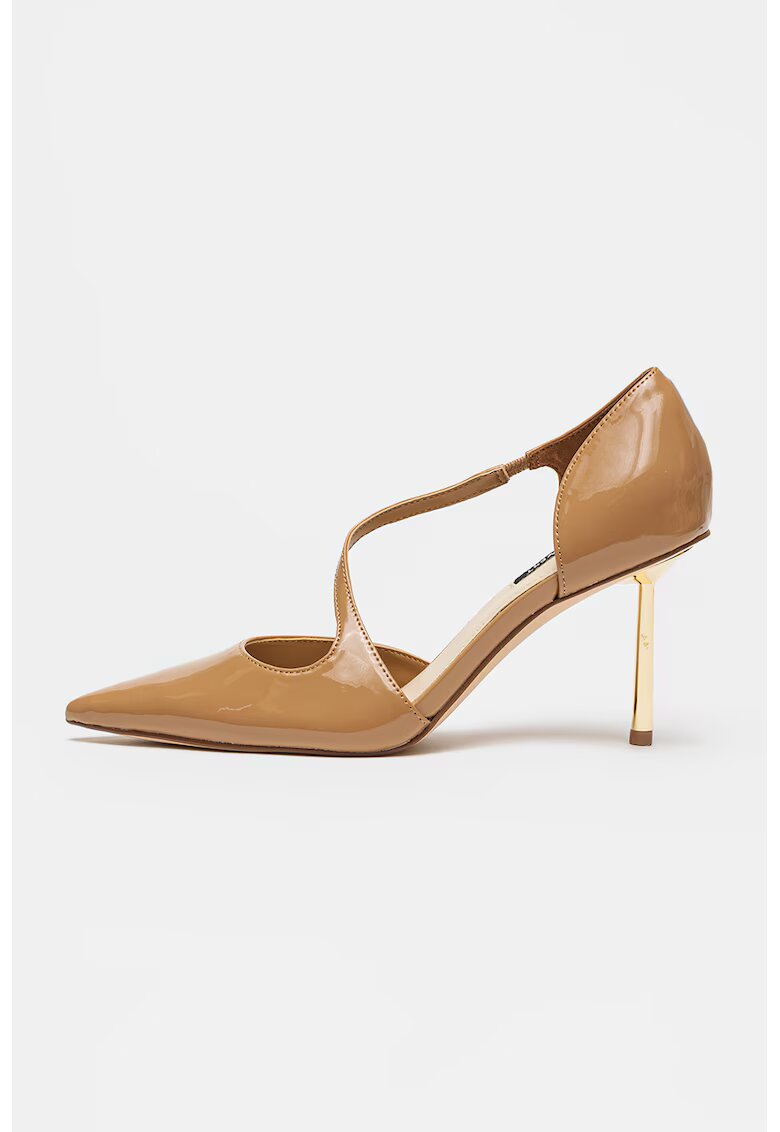 NINE WEST Лачени обувки стилето Dolen - Светлокафяв