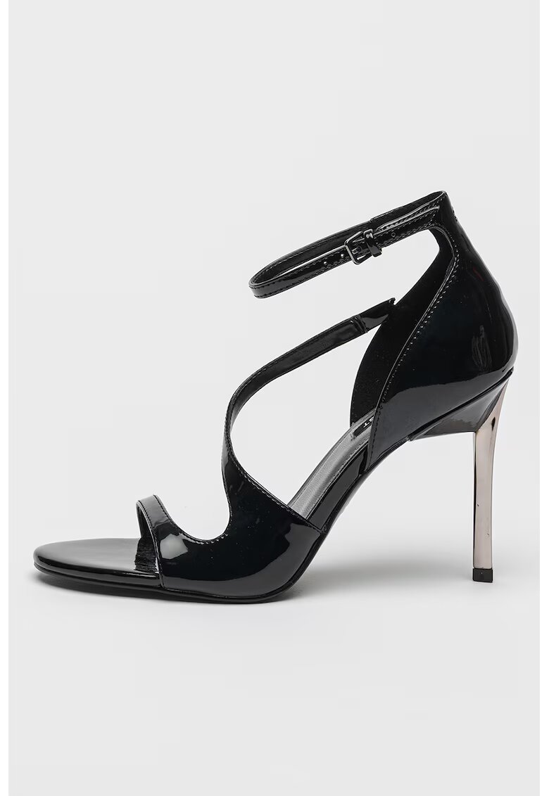 NINE WEST Лачени сандали Shimmy с ток - Черен