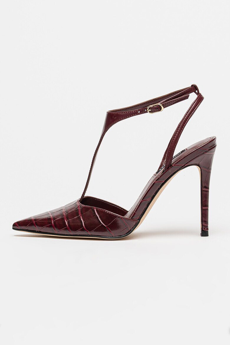 NINE WEST Обувки от еко кожа с ток стилето Бордо