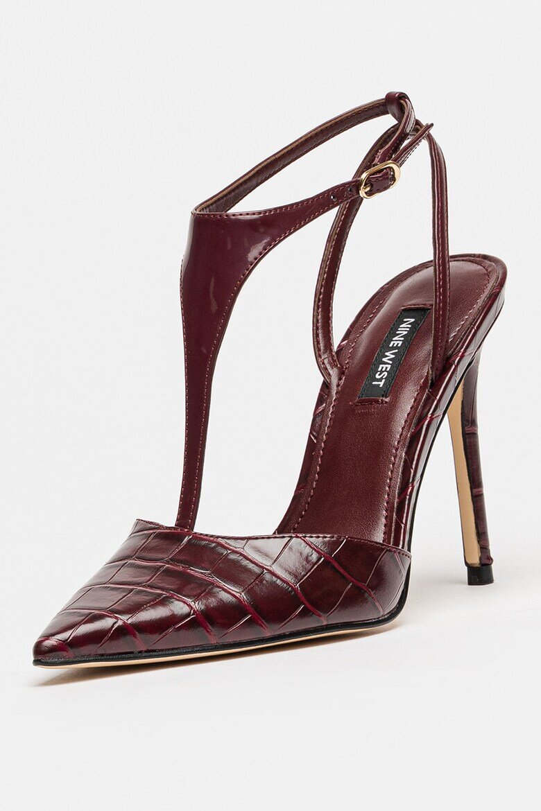NINE WEST Обувки от еко кожа с ток стилето Бордо