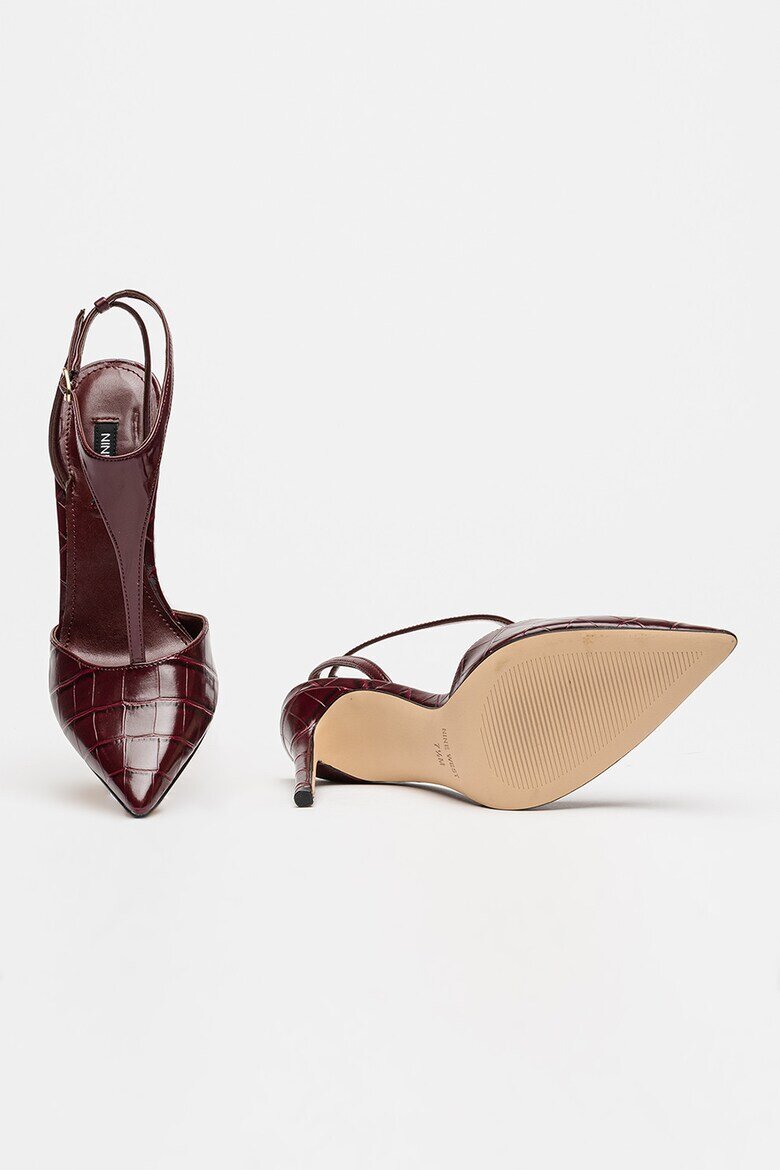 NINE WEST Обувки от еко кожа с ток стилето Бордо