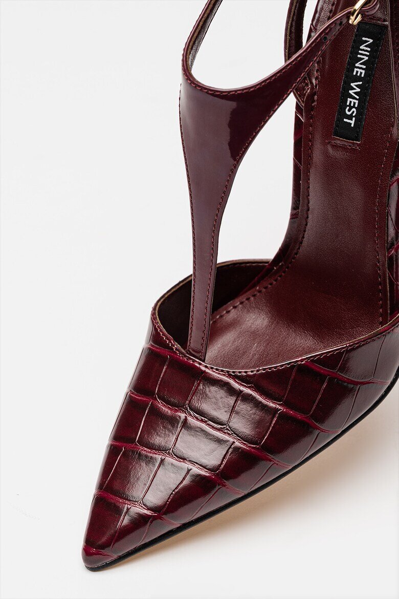 NINE WEST Обувки от еко кожа с ток стилето Бордо