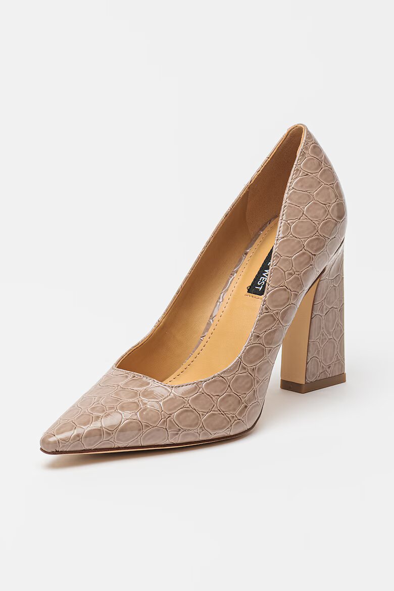 NINE WEST Обувки от еко кожа Tamant със змийска шарка Светло кафяво