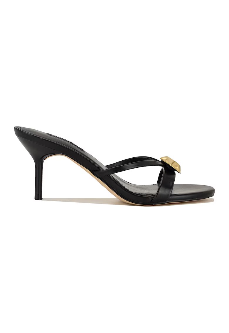 NINE WEST Сабо Ernise с висок ток и метален детайл - Черен