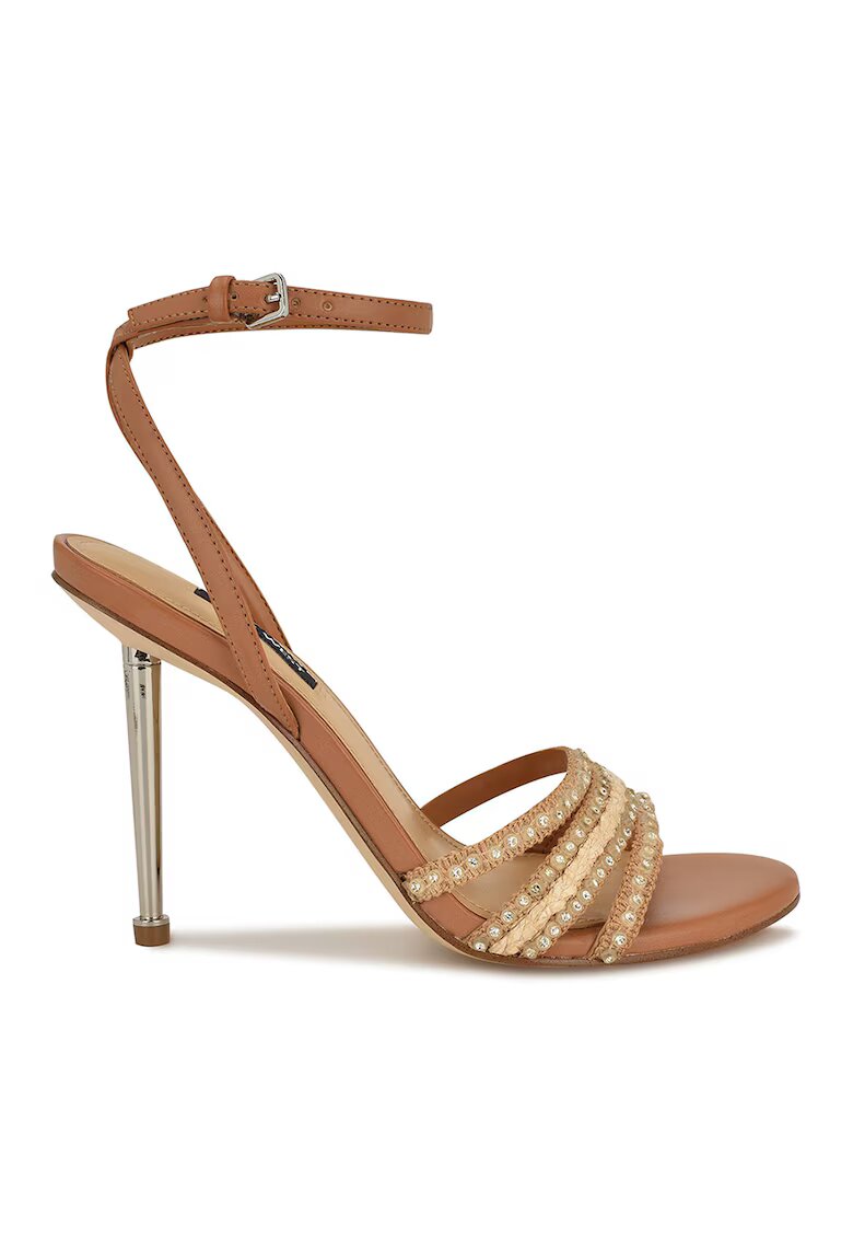 NINE WEST Сандали Reen с апликации - Светлокафяв