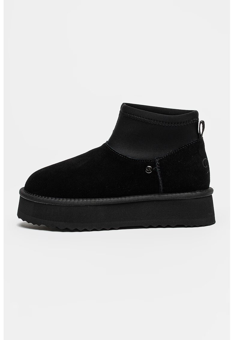NINE WEST Велурени боти Harper - Черен/Избеляло черно