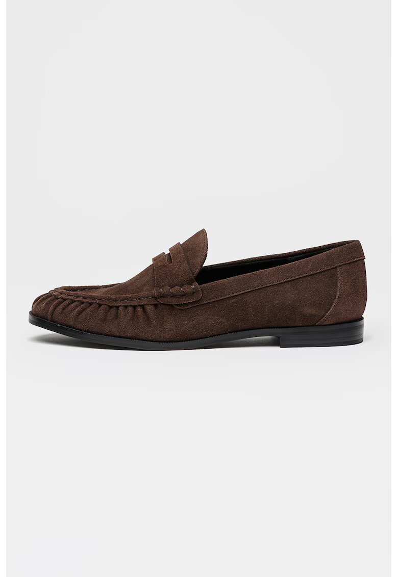 NINE WEST Велурени мокасини Astera - Тъмнокафяв