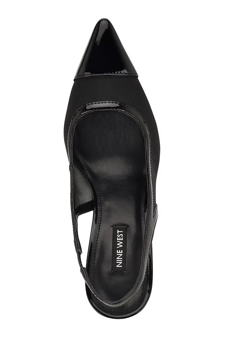 NINE WEST Заострени обувки Jermain от лачена кожа с ток Черен