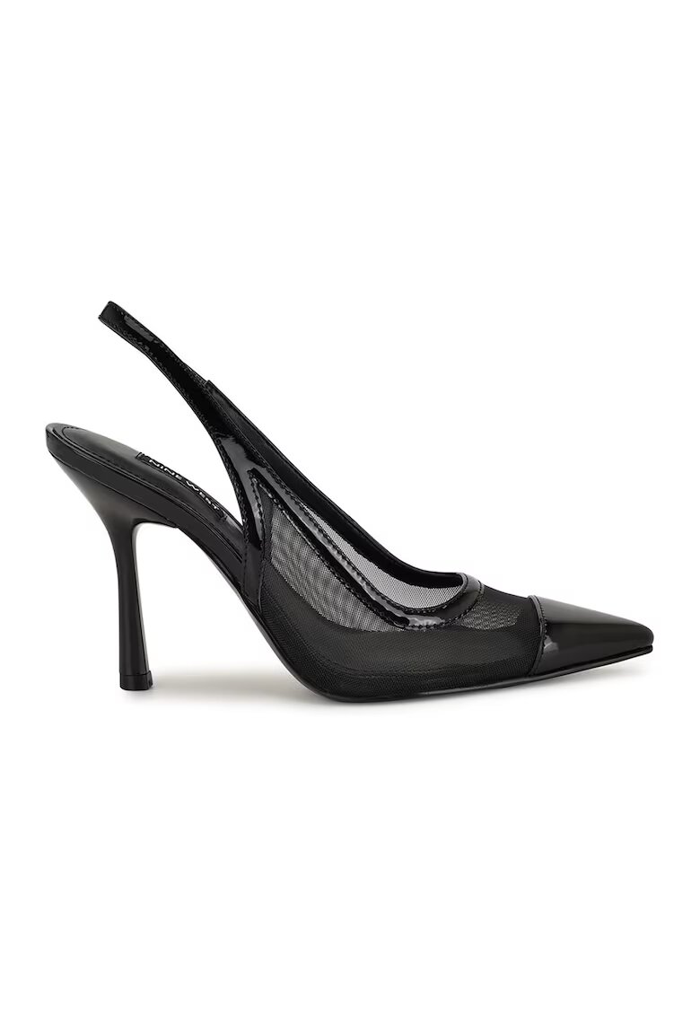 NINE WEST Заострени обувки Jermain от лачена кожа с ток - Черен