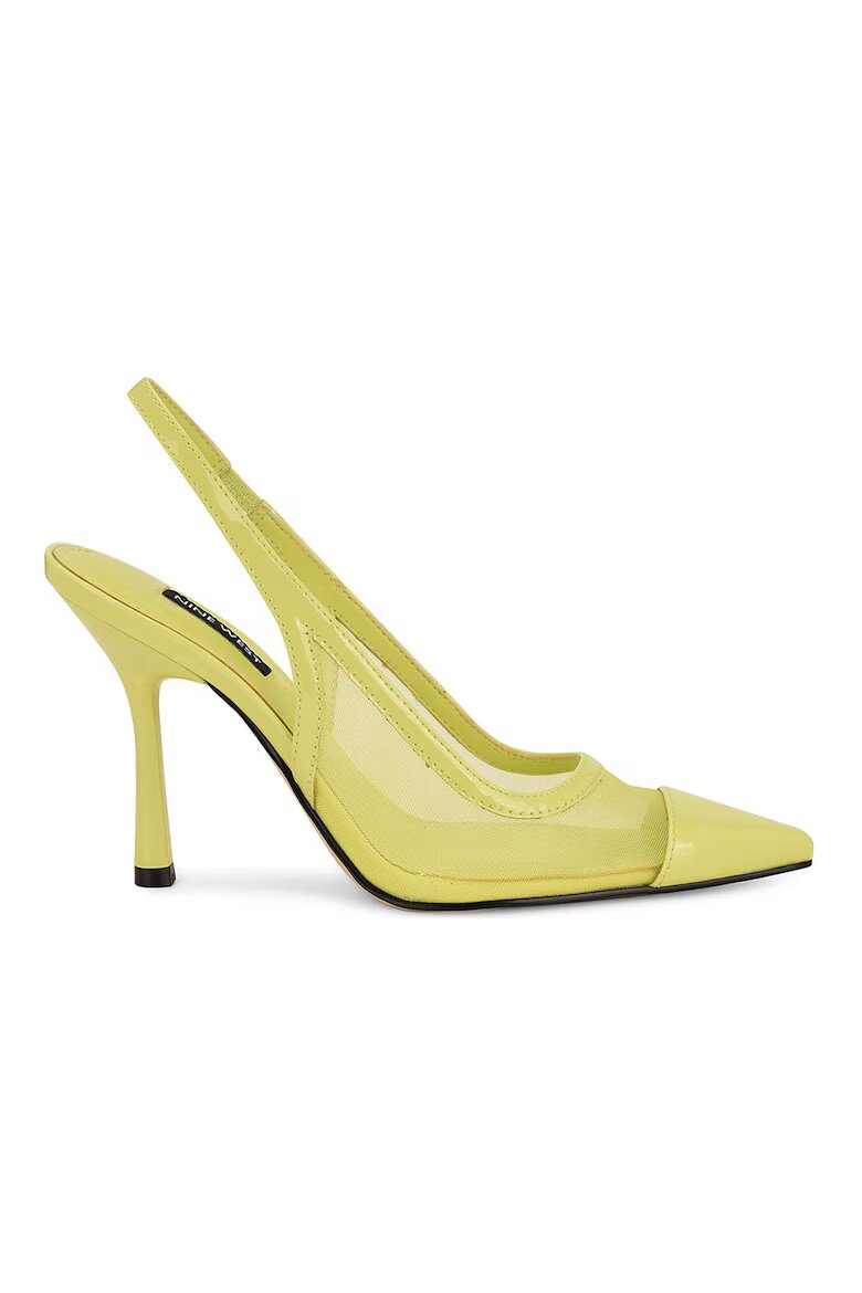 NINE WEST Заострени обувки Jermain от лачена кожа с ток Шам фъстък зелено
