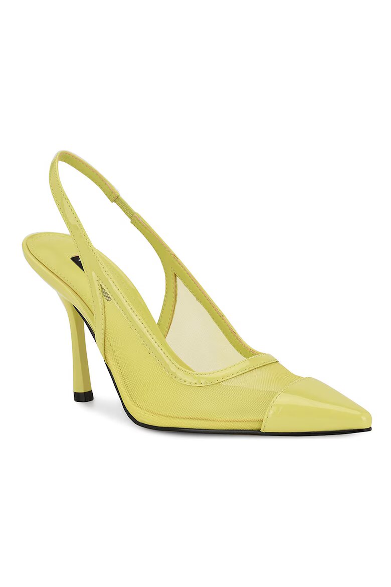 NINE WEST Заострени обувки Jermain от лачена кожа с ток Шам фъстък зелено