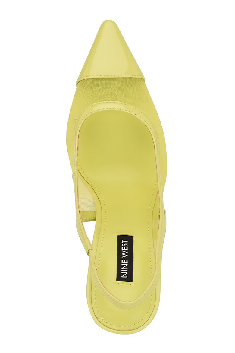 NINE WEST Заострени обувки Jermain от лачена кожа с ток Шам фъстък зелено