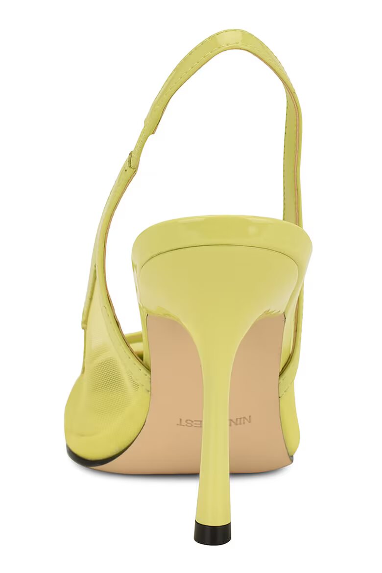 NINE WEST Заострени обувки Jermain от лачена кожа с ток Шам фъстък зелено