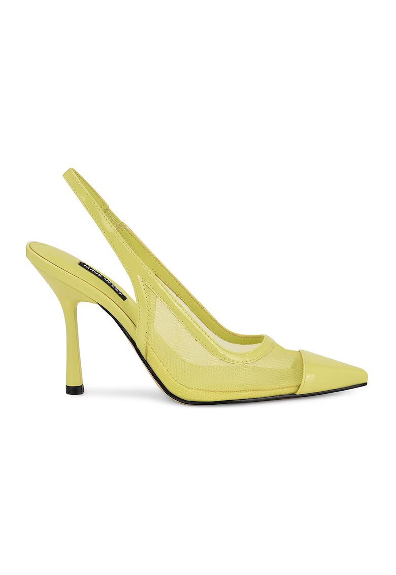 NINE WEST Заострени обувки Jermain от лачена кожа с ток - Шам фъстък зелено