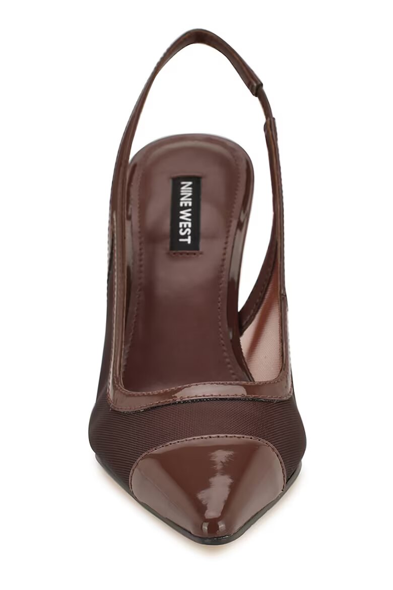 NINE WEST Заострени обувки Jermain от лачена кожа с ток Земен