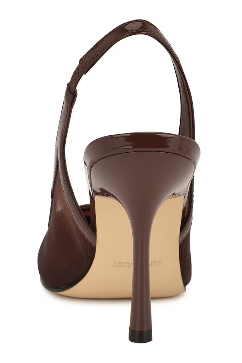 NINE WEST Заострени обувки Jermain от лачена кожа с ток Земен