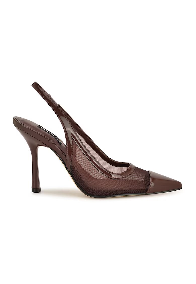 NINE WEST Заострени обувки Jermain от лачена кожа с ток - Земен