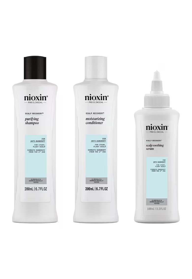 Nioxin Комплект System Recovery против пърхот за раздразнен и сърбящ скалп: Шампоан - 200 мл + Балсам - 200 мл + Лечение - 100 мл