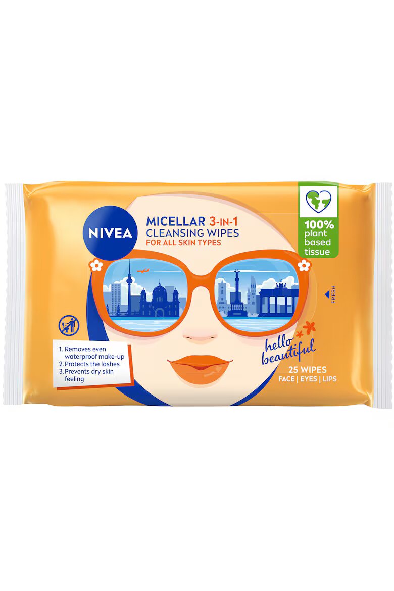 Nivea кърпички за премахване на грим 25 бр Сух/Мазна/Смесени/С несъвършенства/Чувствителна/Зряла/Нормална