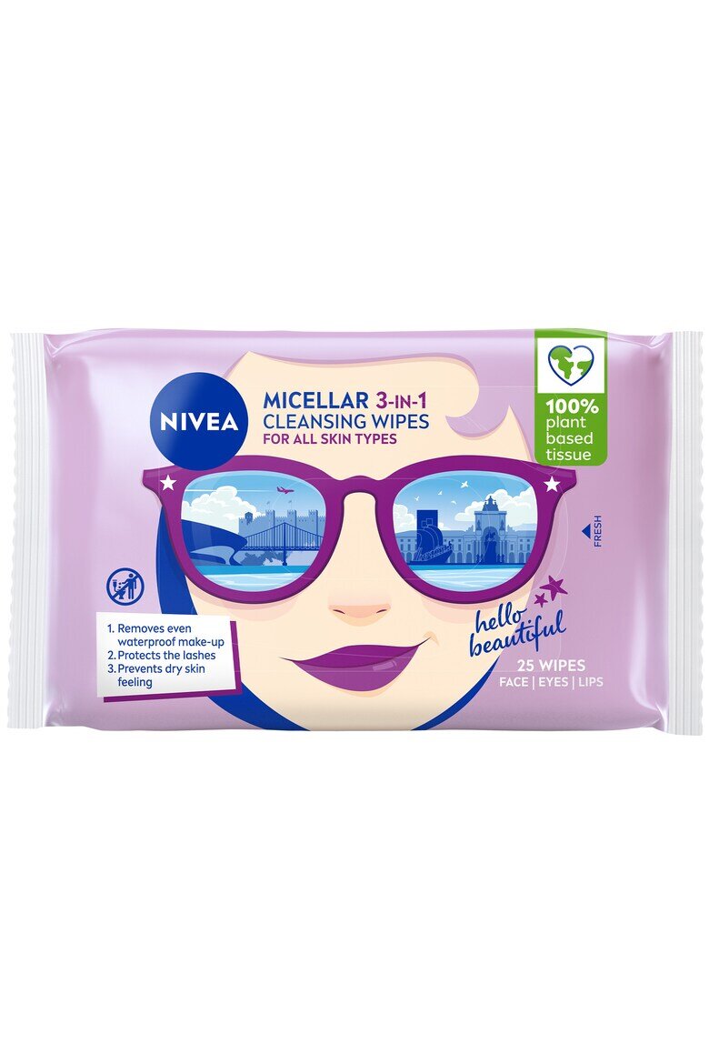 Nivea кърпички за премахване на грим 25 бр Сух/Мазна/Смесени/С несъвършенства/Чувствителна/Зряла/Нормална