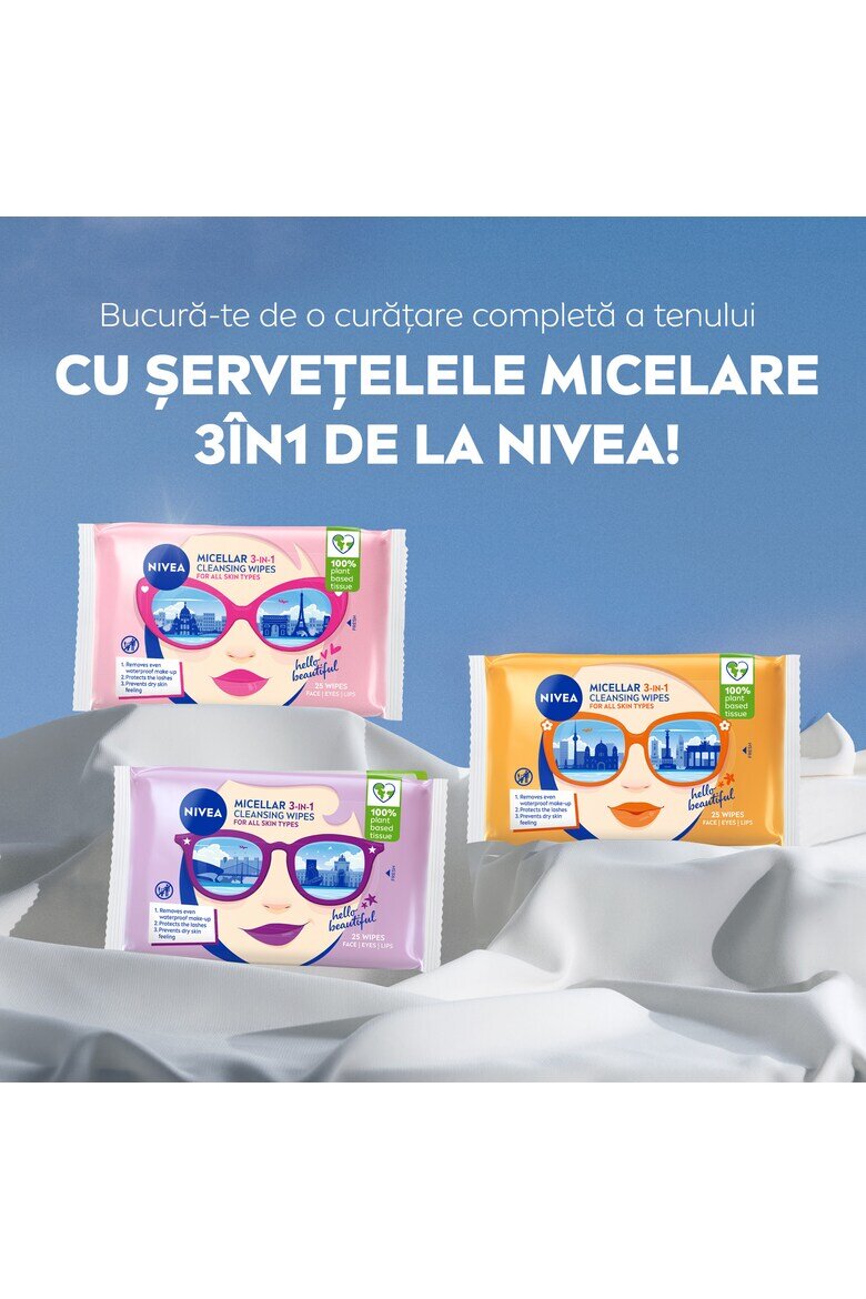 Nivea кърпички за премахване на грим 25 бр Сух/Мазна/Смесени/С несъвършенства/Чувствителна/Зряла/Нормална