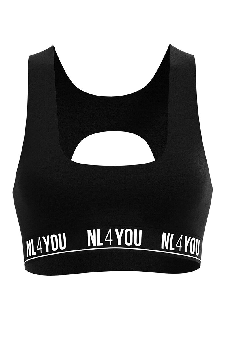NL4YOU Бюстие All Black с гол гръб Черен