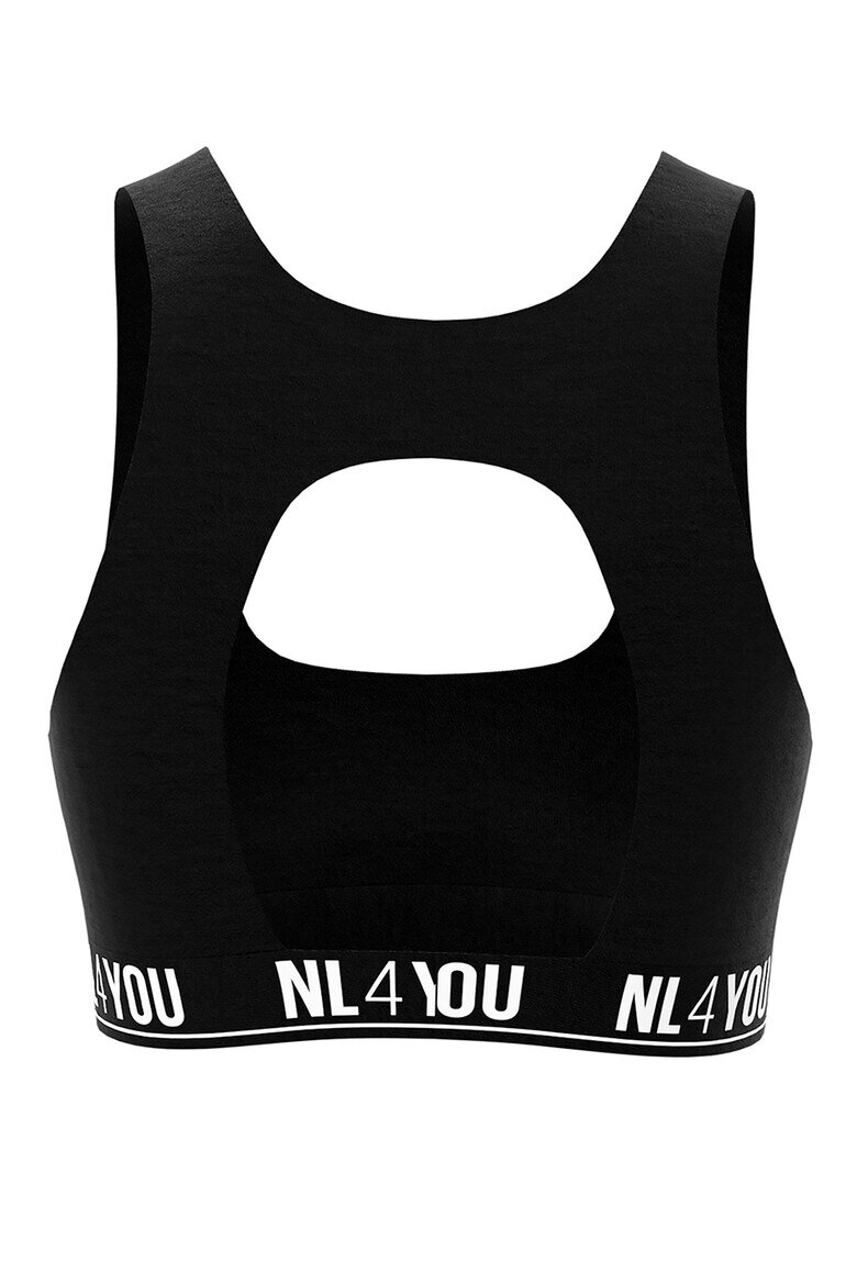 NL4YOU Бюстие All Black с гол гръб Черен