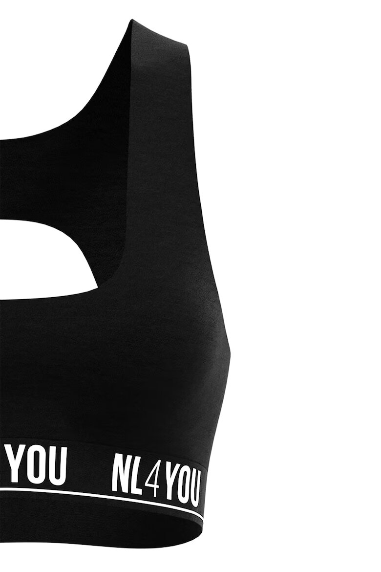 NL4YOU Бюстие All Black с гол гръб Черен