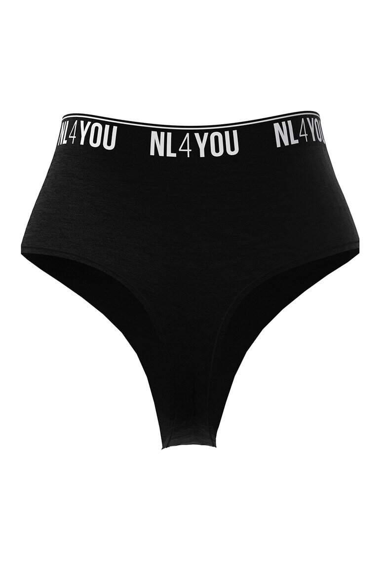 NL4YOU Слипове с висока талия и лого Черен