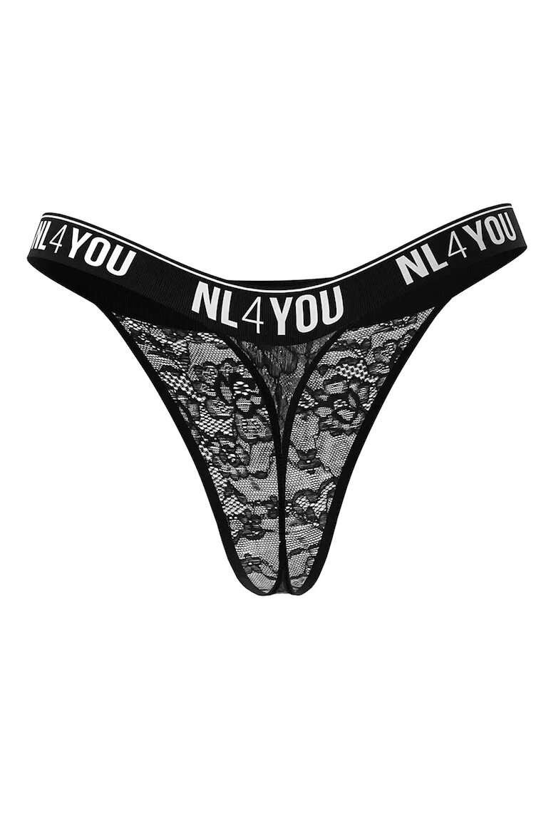 NL4YOU Танга с лого на талията Черен
