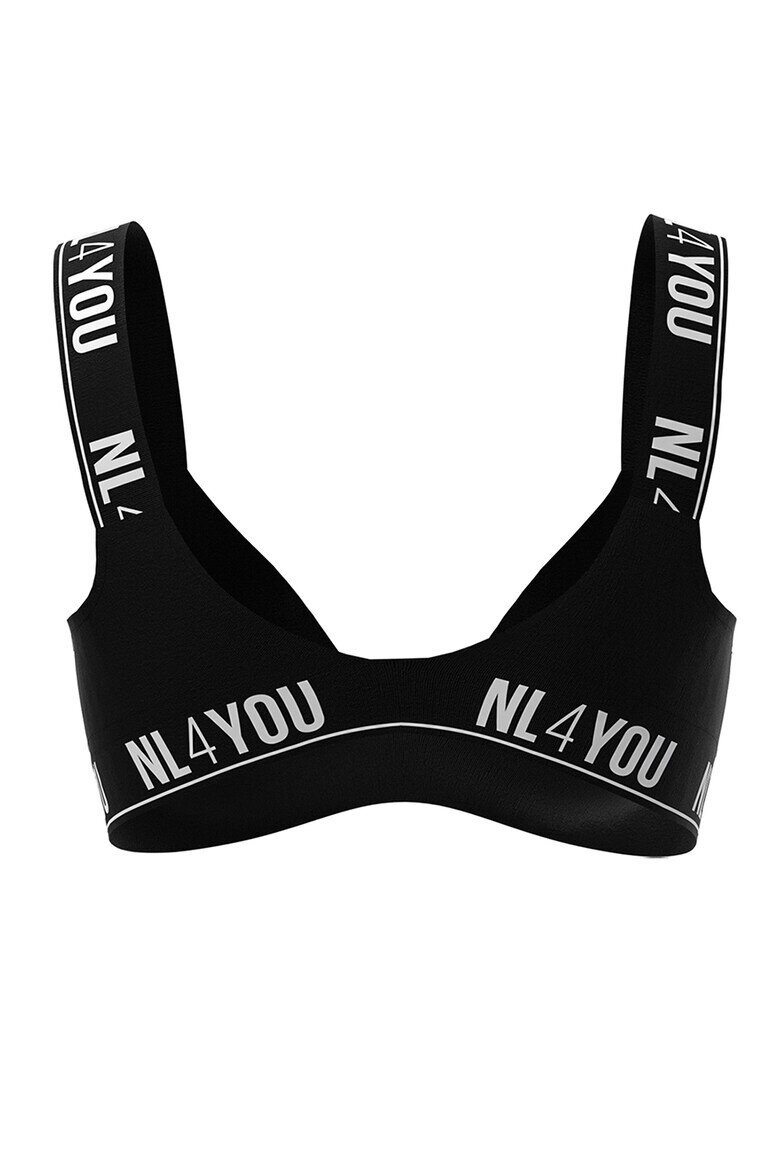NL4YOU Триъгълно бюстие All Black с памук Бял/Черен