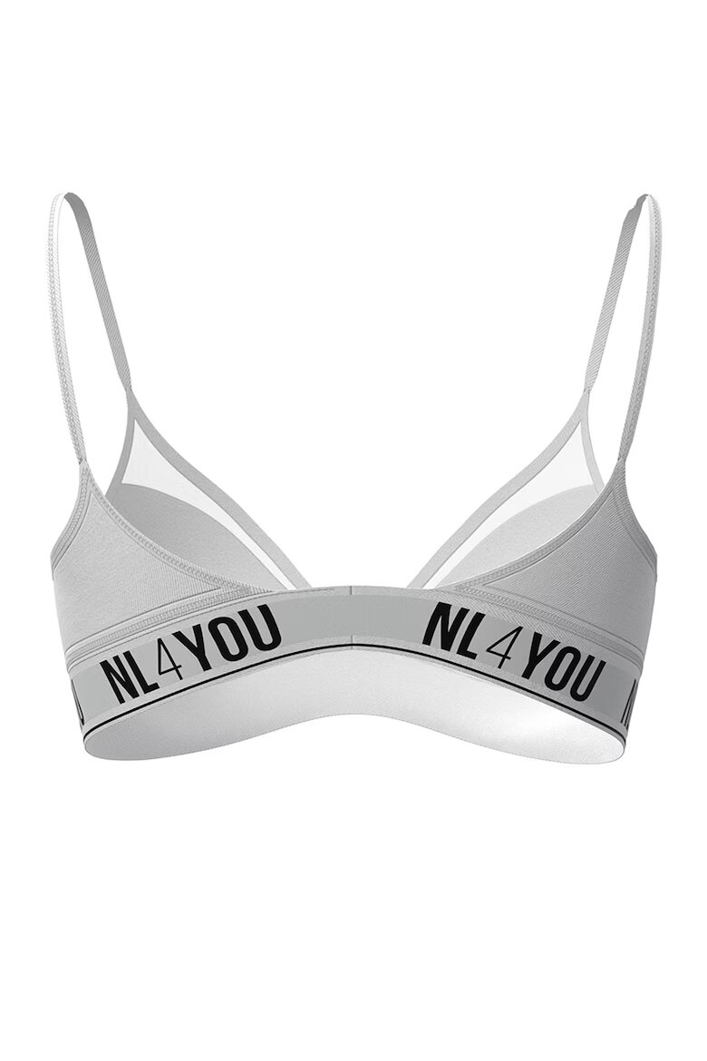 NL4YOU Триъгълно бюстие с мрежа Бял