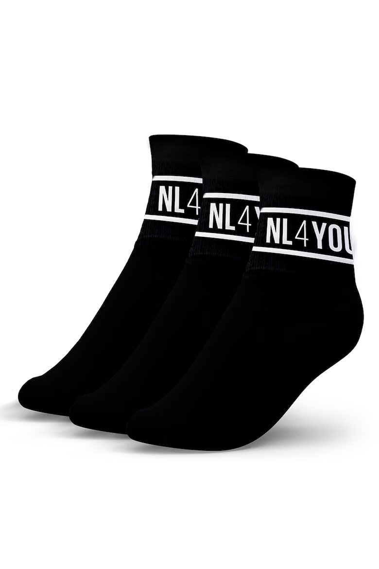 NL4YOU Унисекс къси чорапи - 3 чифта Черен