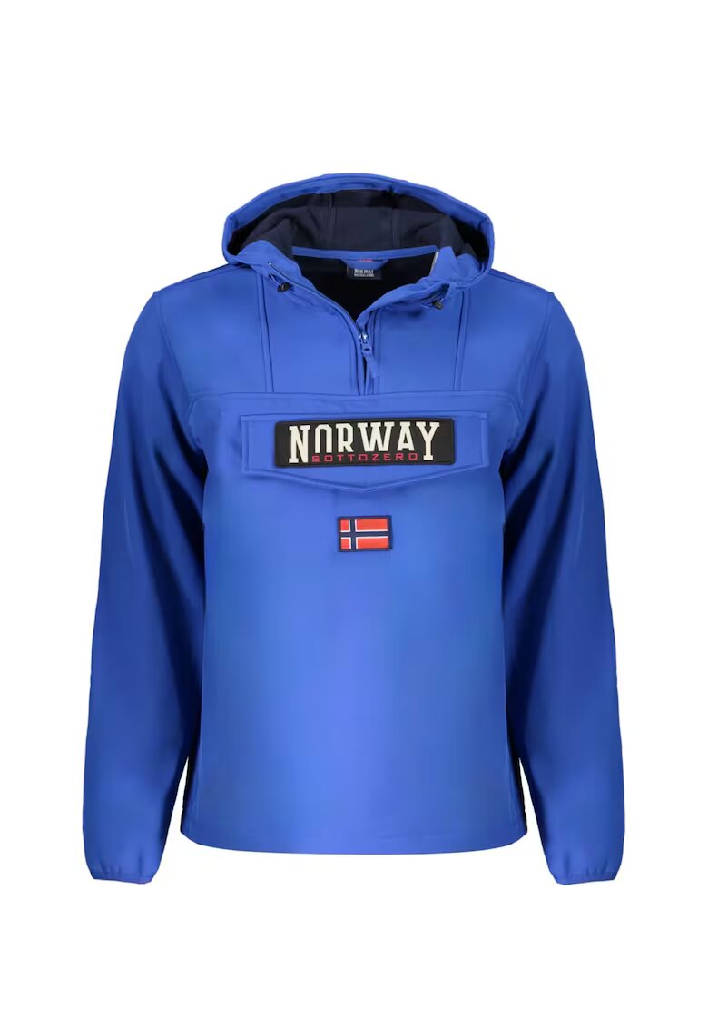 Norway Мъжко яке с цип в областта на врата и лого щампа -