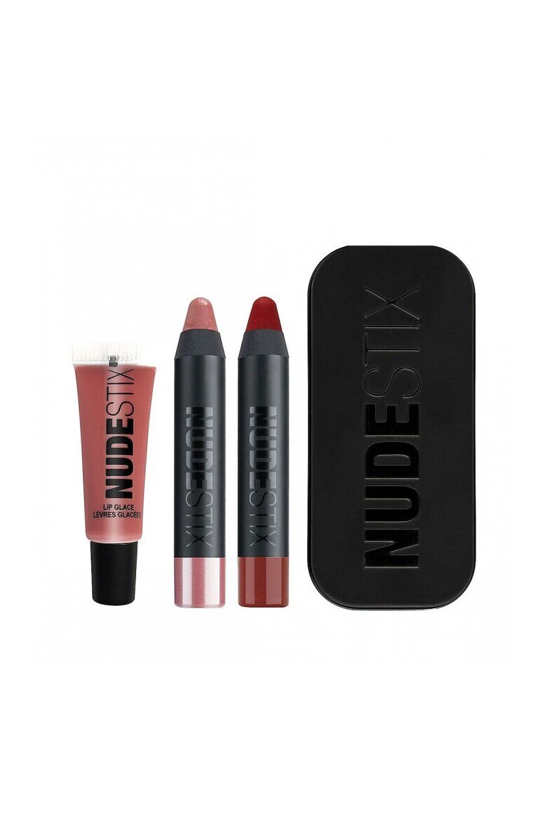 Nudestix Nude + Red Hot Lip молив от 3 части и комплект балсам за устни