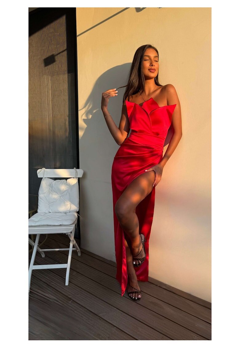 Nympha Clothing Дълга пола - Seraphine - изрязана - червена