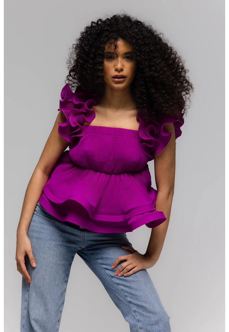 Nympha Clothing Топ с къдрички и квадратно деколте Belle - лилав - един размер