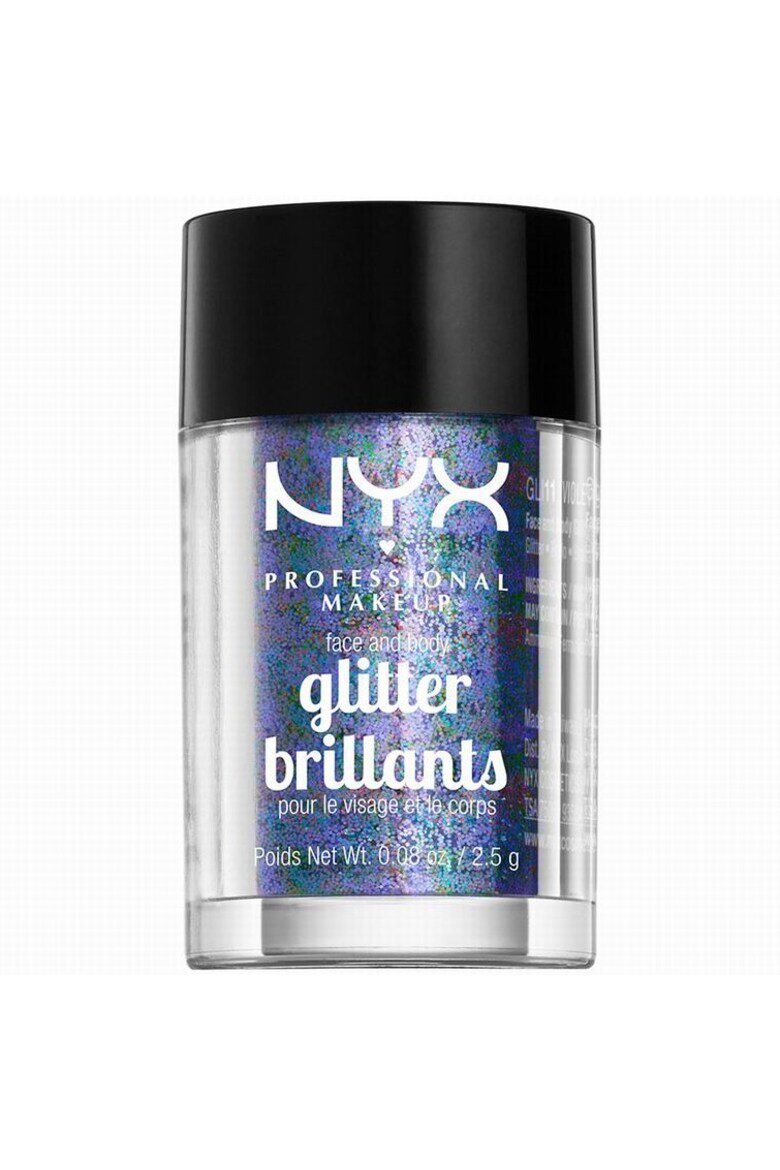 NYX Professional Makeup Блясък за лице и тяло NYX PM Face & Body Glitter Пурпурно