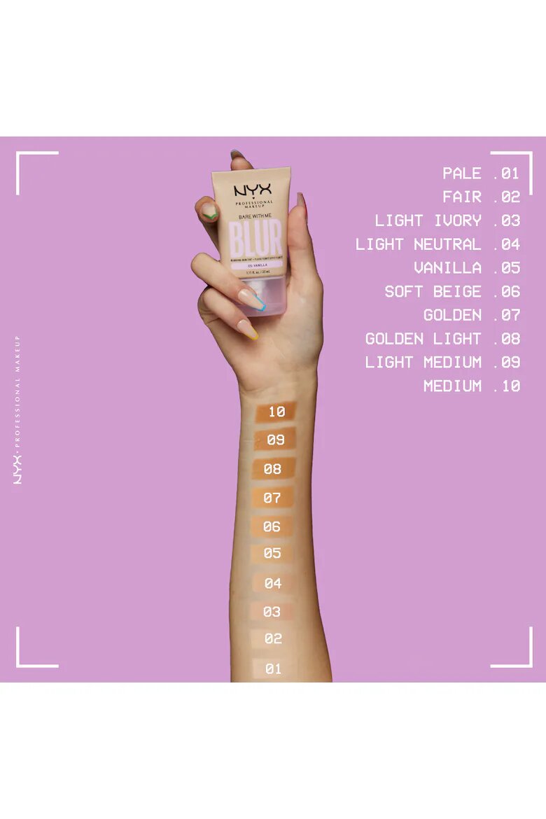 NYX Professional Makeup Фон дьо тен NYX PM Bare With Me Blur Tint 30 мл