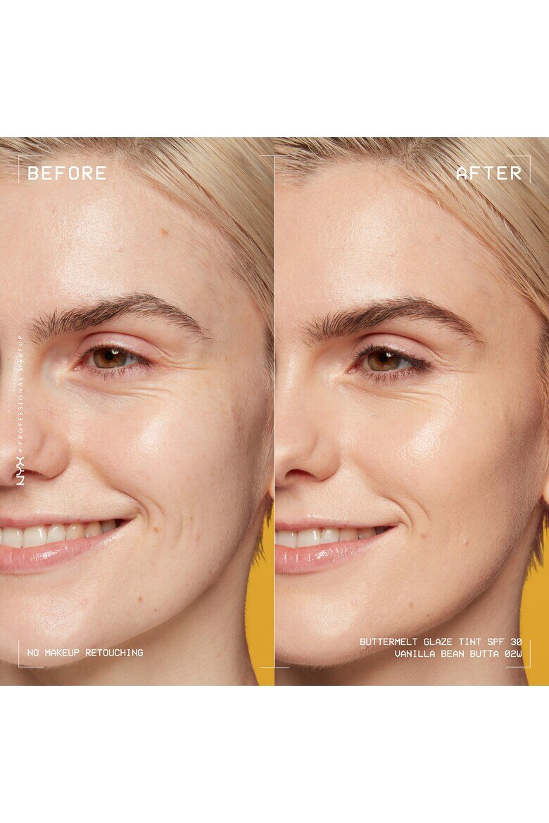 NYX Professional Makeup Фон дьо тен с лека формула и блестящ ефект NYX PM Buttermelt Glaze Tint Съдържа SPF 30 30 мл Vanilla Bean Butter
