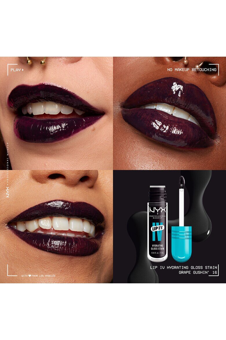 NYX Professional Makeup Хидратиращ гланц за устни с тинт ефект NYX PM Lip I.V. 5 мл Grape Gushin'