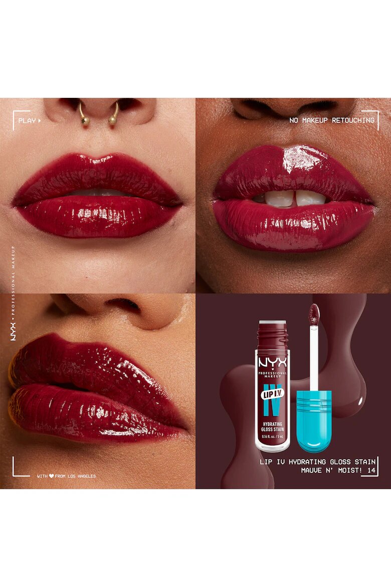 NYX Professional Makeup Хидратиращ гланц за устни с тинт ефект NYX PM Lip I.V. 5 мл Mauve N' Moist