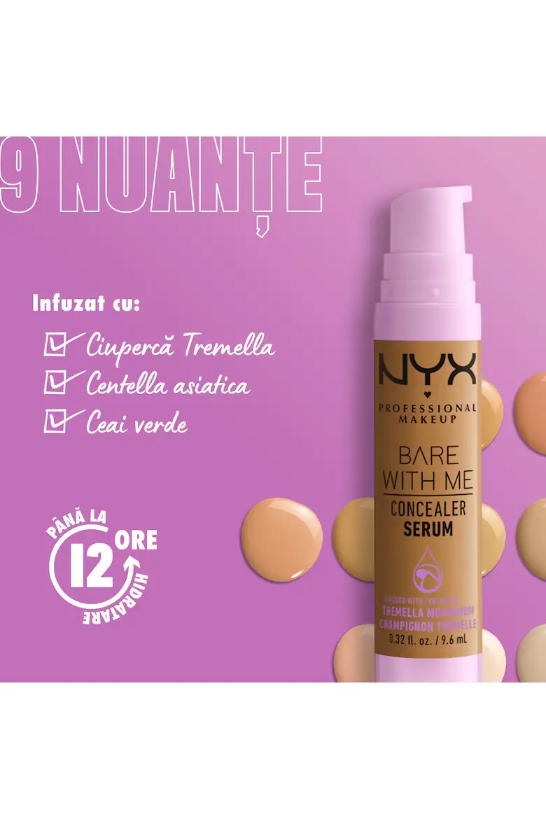 NYX Professional Makeup Хидратиращ коректор за тъмни кръгове и несъвършенства Bare with me Serum 2.5 Medium Vanilla 9.6 мл
