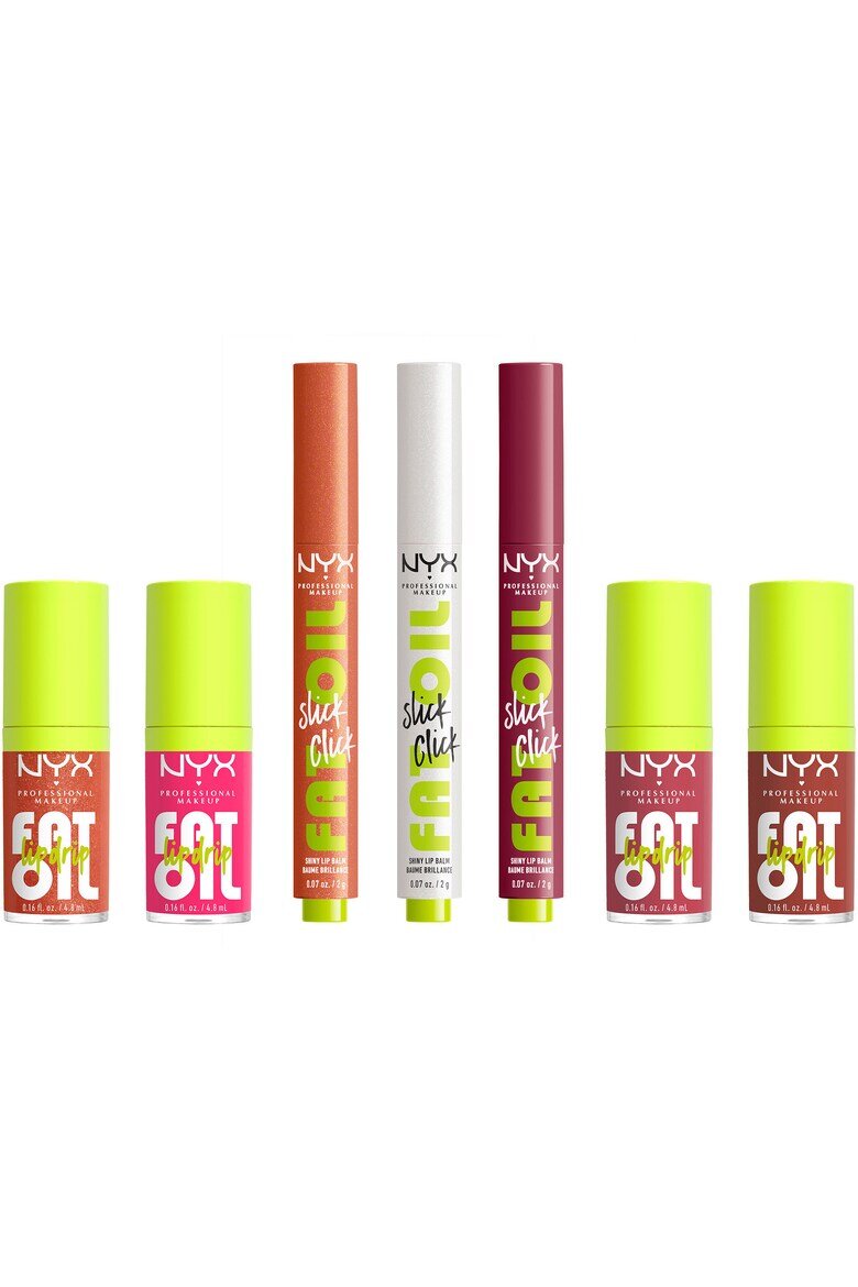 NYX Professional Makeup Комплект ограничено издание за устни Holiday Fat Gingerbread House Kit Нелепкав гланц за устни 12H издръжливост Ограничено издание за празници 7 броя
