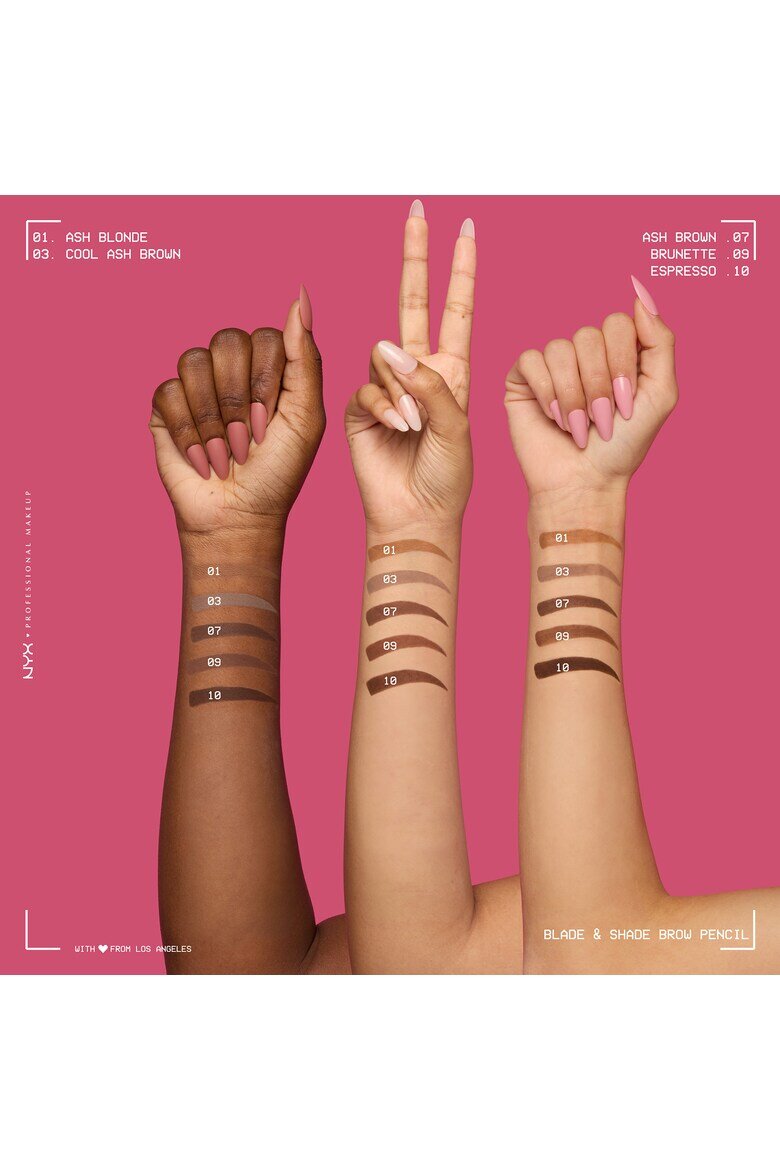 NYX Professional Makeup Механичен молив за вежди NYX PM Blade & Shade с ултра-прецизен връх 006 гр Cool ash brown