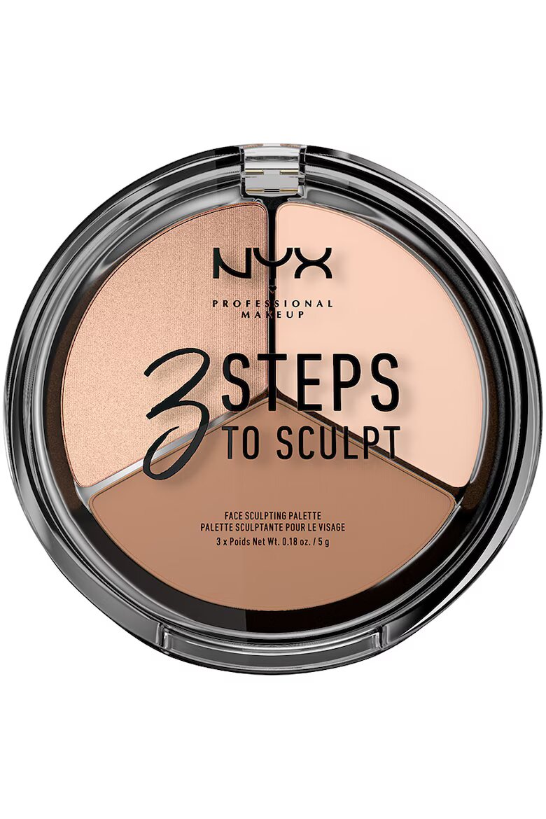 NYX Professional Makeup NYX PM 3 Steps to Sculpt палитра за озаряване и контуриране 15 g