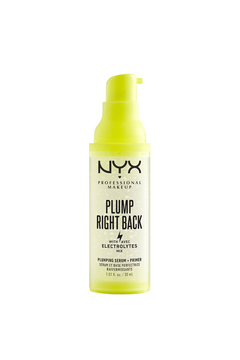 NYX Professional Makeup Серум и праймер за лице Plump Right Back Primer + Serum Хидратиращ Формулиран с електролити 30 мл