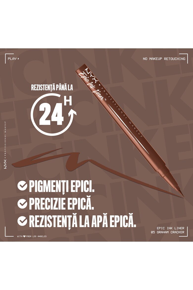 NYX Professional Makeup Течен молив за очи NYX PM Epic Ink Liner. Бежов