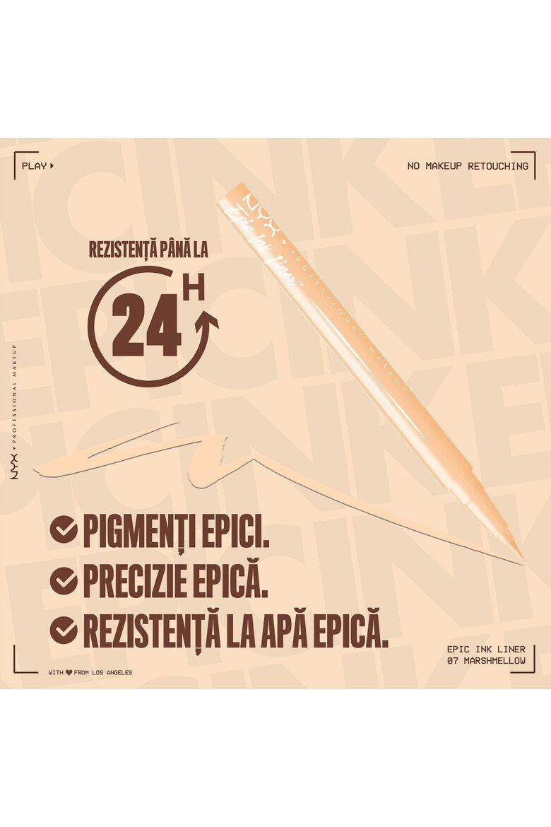 NYX Professional Makeup Течен молив за очи NYX PM Epic Ink Liner. Crem
