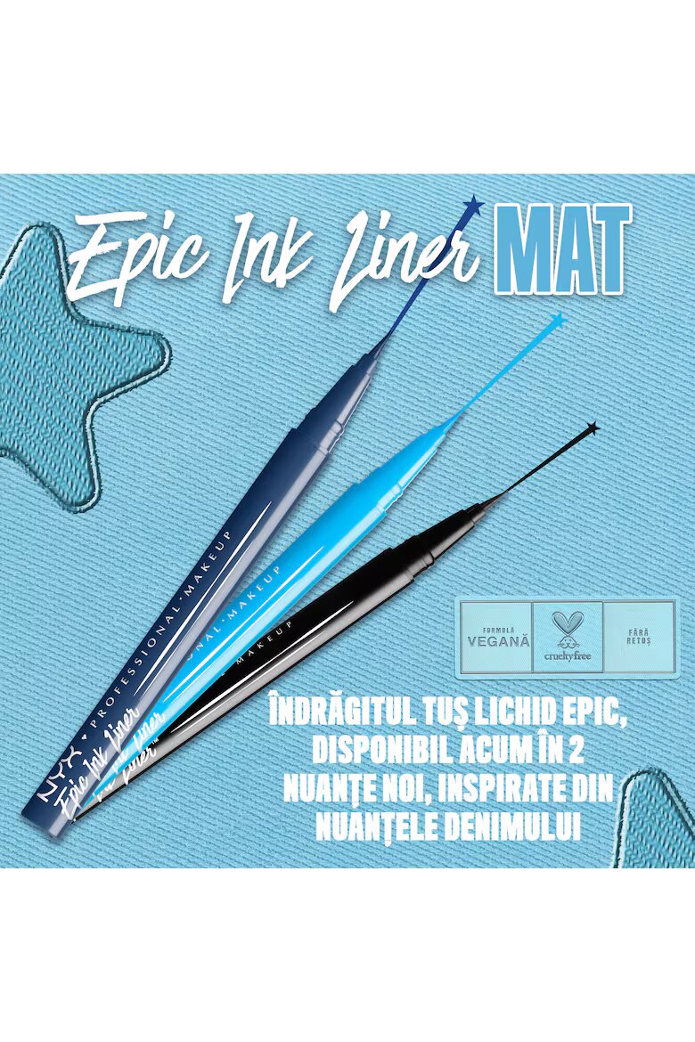 NYX Professional Makeup Течен молив за очи NYX PM Epic Ink Liner. Midnight Rise